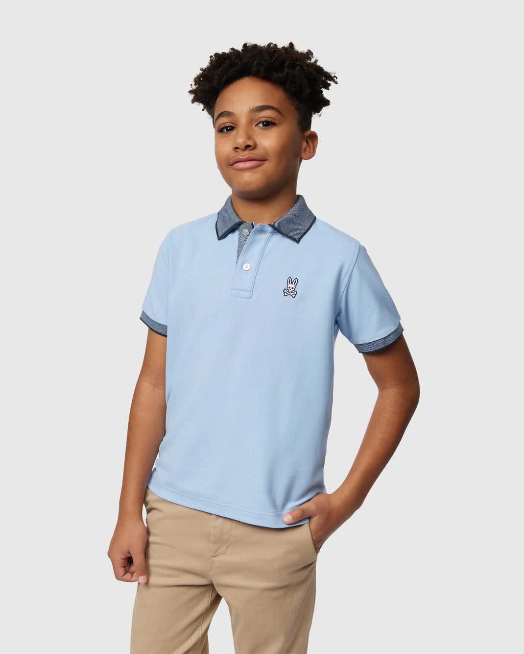 Polos Psycho Bunny Southport Pique Polo Shirt Serenity Enfant | FLK-09594872